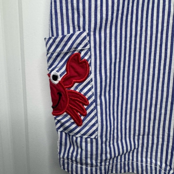 Lil Cactus Seersucker Crab Shortall Size 12-18M - Picture 2 of 5
